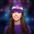 Purple Sequin Light Up Fedora Hat-Imprintable Bands Available